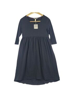 Matilda Jane Discovery Woman Black Dress Fit Flare 3/4 Sleeves Small NEW